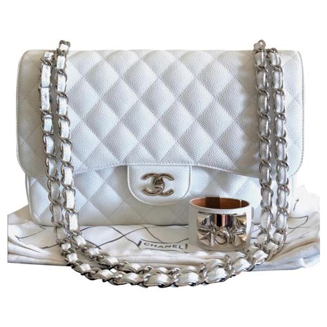 white classic chanel bag|chanel classic bag with flap.